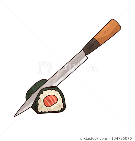illustration of sushi knife 134725070