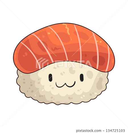 illustration of sushi kawaii with happy face illustration of sushi kawaii with happy face 134725103