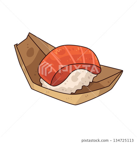 illustration of sushi boat illustration of sushi boat 134725113