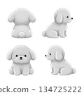 An illustration of a fluffy dog, like a stuffed toy 134725222