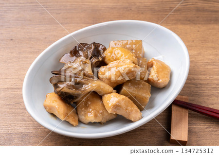 Chicken and konjac simmered in miso Chicken and konjac simmered in miso 134725312