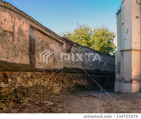 Medieval Trumpeters Tower and Fortress Walls in Medias Transylvania Romania Medieval Trumpeters Tower and Fortress Walls in Medias Transylvania Romania 134725879