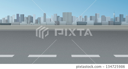 Cityscape view from the street have skyscrapers and blue sky background graphic illustration. Cityscape view from the street have skyscrapers and blue sky background graphic illustration. 134725986