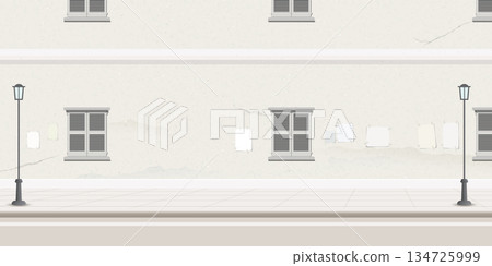 Old town landscape side view graphic illustration. Old town landscape side view graphic illustration. 134725999