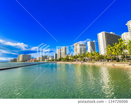 夏威夷：午後的威基基海灘 134726006