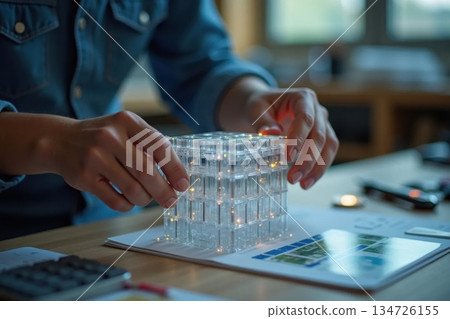 Hands Building Physical Model of Blockchain Validator Node Hands Building Physical Model of Blockchain Validator Node 134726155