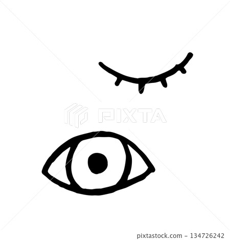 Hand drawn human eye doodle Hand drawn human eye doodle 134726242