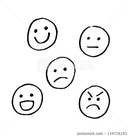Hand drawn smiley faces doodles Hand drawn smiley faces doodles 134726283