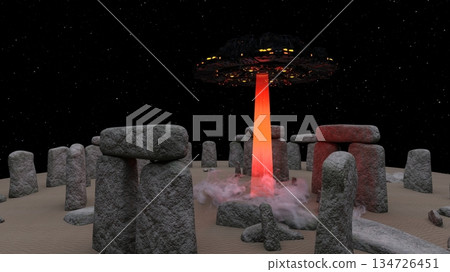 Ancient ruins attacked by UFOs 134726451