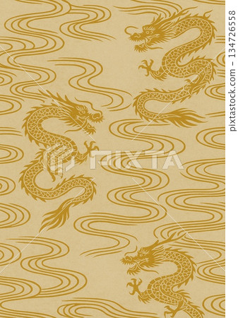 日式龍雲圖案 134726558