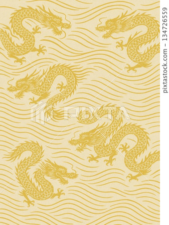 日式龍雲圖案 134726559