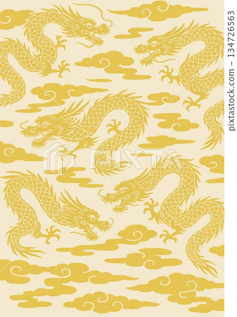 日式龍雲圖案 134726563