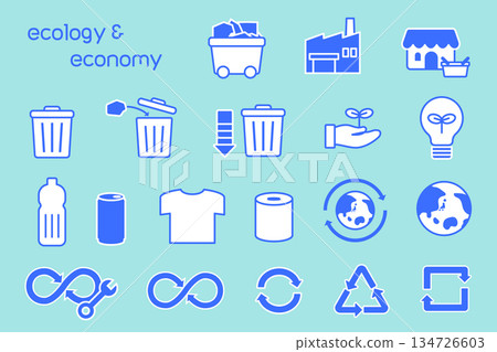 與環境和循環經濟相關的圖標集 134726603