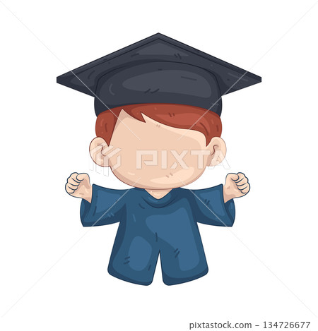 Illustration of graduate boy  134726677