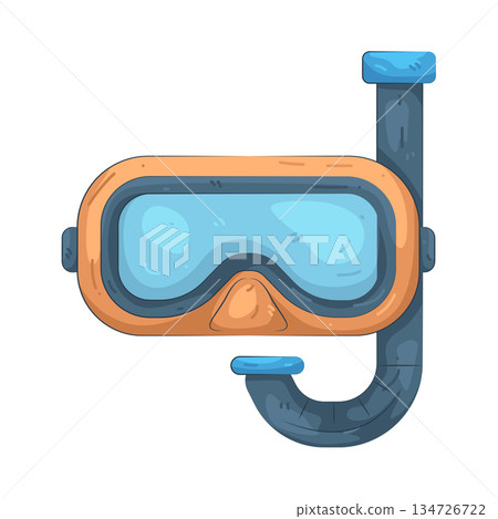 Illustration of diving mask 134726722