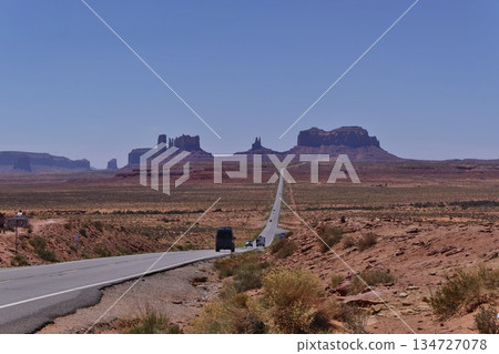 Cars passing Forrest Gump Point on Route 163 134727078