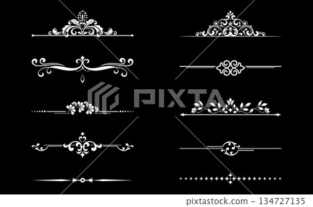 Vintage set. Floral elements for design monograms, invitations, frames, menus and labels. Graphic design of the website, cafes, boutiques, hotels, wedding invitations. 134727135