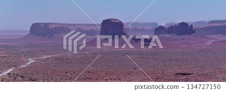 Panoramic photo of the entrance to Valley Drive in Monument Valley Panoramic photo of the entrance to Valley Drive in Monument Valley 134727150