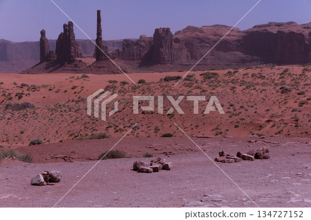 Totem poles seen from Wildcat in Monument Valley Totem poles seen from Wildcat in Monument Valley 134727152