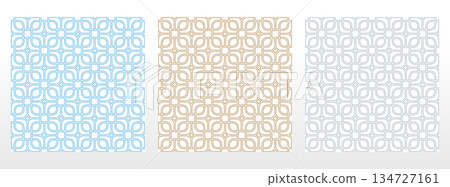 Collection of flower geometric patterns. Seamless vector backgrounds. Colored ornaments. Ornament for fabric, wallpaper, packaging. Decorative prints Collection of flower geometric patterns. Seamless vector backgrounds. Colored ornaments. Ornament for fabric, wallpaper, packaging. Decorative prints 134727161