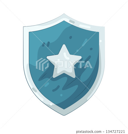Illustration of military shield   134727221