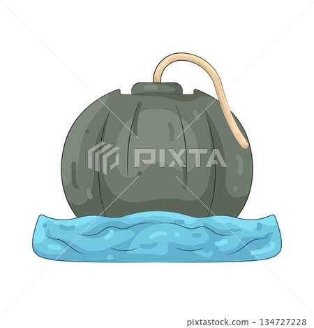 Illustration of sea mine 134727228