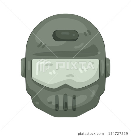 Illustration of tactical helmet 134727229