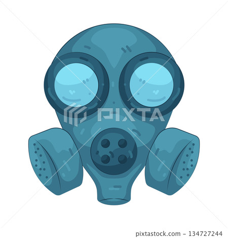 Illustration of gas mask 134727244