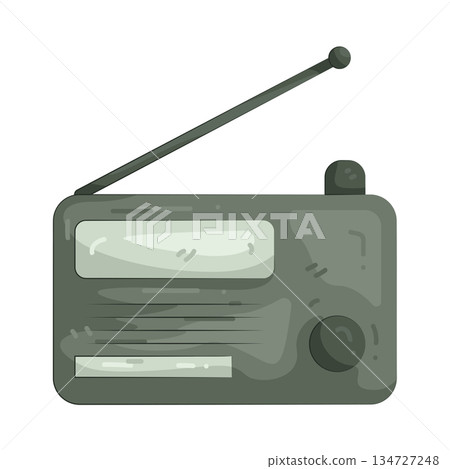 Illustration of military radio  134727248