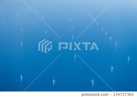 Wind turbines in the North Sea 134727363