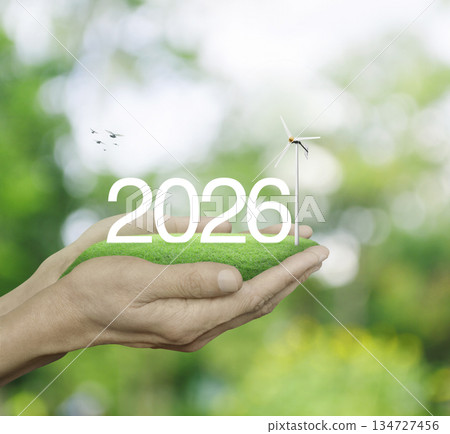 Happy new year 2026 ecological cover concept Happy new year 2026 ecological cover concept 134727456