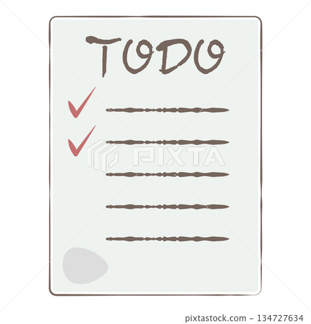 Simple to-do list paper illustration 134727634