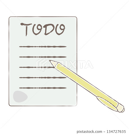 Illustration of TODO note paper to write on with pen 134727635