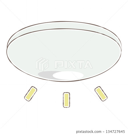 一個簡單的圓形吸頂燈示意圖 134727645