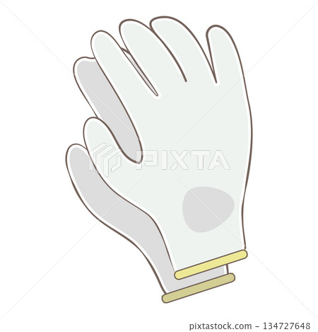Simple white work gloves illustration 134727648