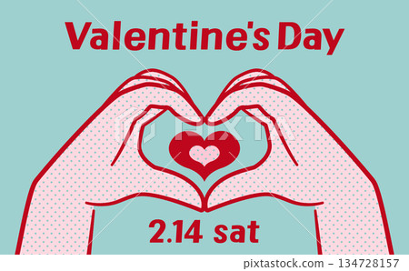 復古普普藝術風格的情人節手繪愛心圖案 復古普普藝術風格的情人節手繪愛心圖案 134728157