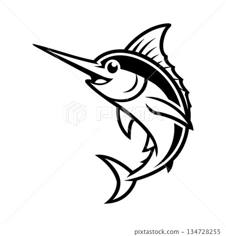 marlin mascot logo vector design template modern style 134728255