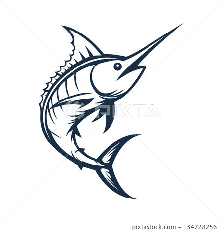 marlin mascot logo vector design template modern stylemarlin mascot logo vector design template modern style 134728256