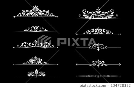 Vintage set. Floral elements for design monograms, invitations, frames, menus and labels. Graphic design of the website, cafes, boutiques, hotels, wedding invitations. 134728352