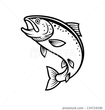 trout fish mascot logo vector design template modern style trout fish mascot logo vector design template modern style 134728390