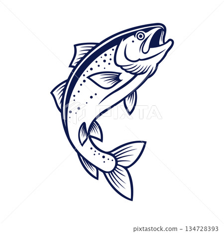 trout fish mascot logo vector design template modern style trout fish mascot logo vector design template modern style 134728393