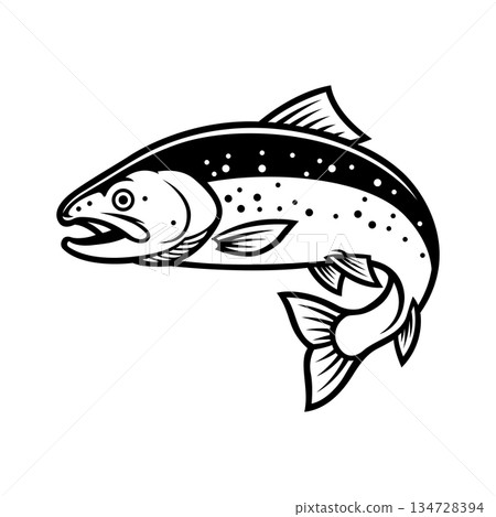 trout fish mascot logo vector design template modern style trout fish mascot logo vector design template modern style 134728394