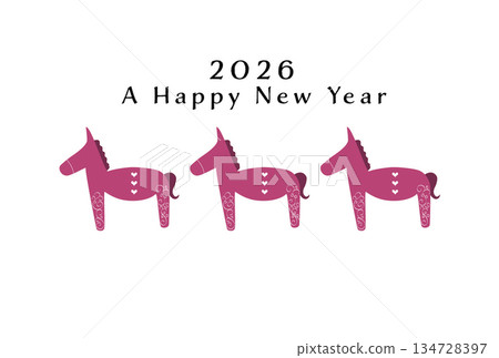 2026年年新年賀卡（簡約款） 134728397