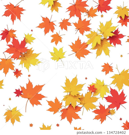 Maple leaves scattering, showing autumn colors Maple leaves scattering, showing autumn colors 134728402