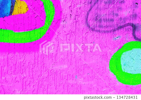 Abstract Neon Graffiti with Pink, Green, Blue, Yellow Colors in Y2K and 90s Style Abstract Neon Graffiti with Pink, Green, Blue, Yellow Colors in Y2K and 90s Style 134728431