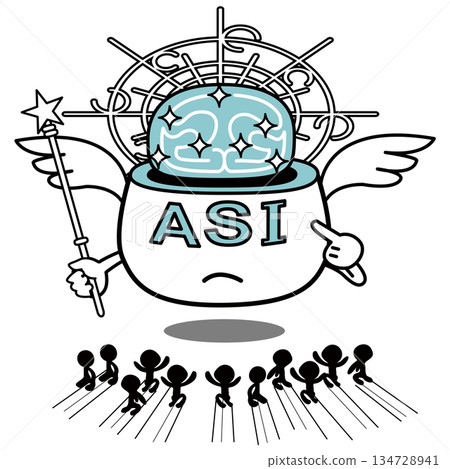 Humanity bowing down to ASI 134728941