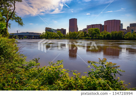 Hartford Downtown Skyline Across the Connecticut River Hartford Downtown Skyline Across the Connecticut River 134728994