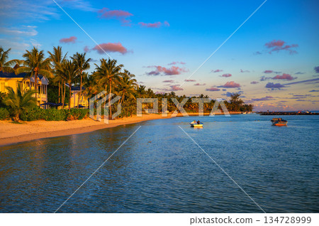 Sunset at Bel Ombre Beach, Mauritius 134728999