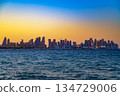 Doha Skyline at Sunset Across the Arabian Gulf 134729006