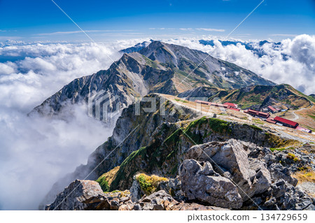 Hakuba Yari-ga-take, one of the Hakuba Sanzan mountains, seen from the summit of Mt. Hakuba Oike - Traverse of Mt. Hakuba in the Northern Alps Hakuba Yari-ga-take, one of the Hakuba Sanzan mountains, seen from the summit of Mt. Hakuba Oike - Traverse of Mt. Hakuba in the Northern Alps 134729659